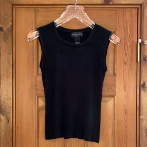 August Silk 100% silk stretch ribbed knit Shell Cami Tank Top